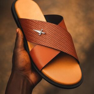 Vintage Chestnut Leather Senator Slides